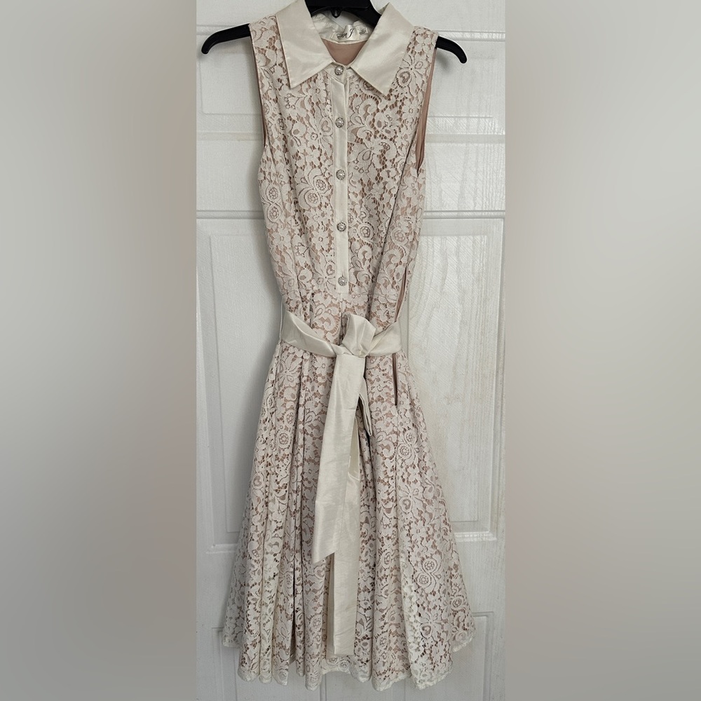 Eliza J just below the knee cream lace dress.. beautiful details only worn once